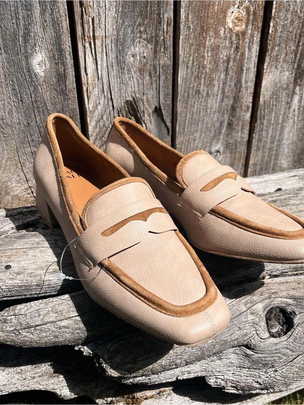 Donald Pliner Tristina Sand Tumble Stretch Block Heel loafers size 7.5 - Picture 15 of 16